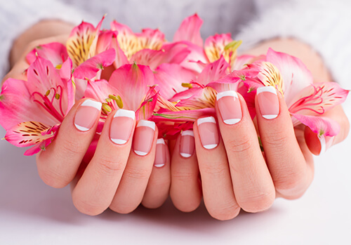 Manicure dip powder service at Bliss Beauty Bar Lockport NY